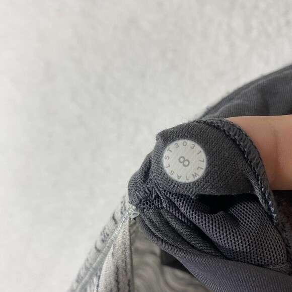 Lululemon Top‎ Womens Sz 8 White Gray Space Dye Raise the Barre Strappy Tank Bra - Picture 4 of 11